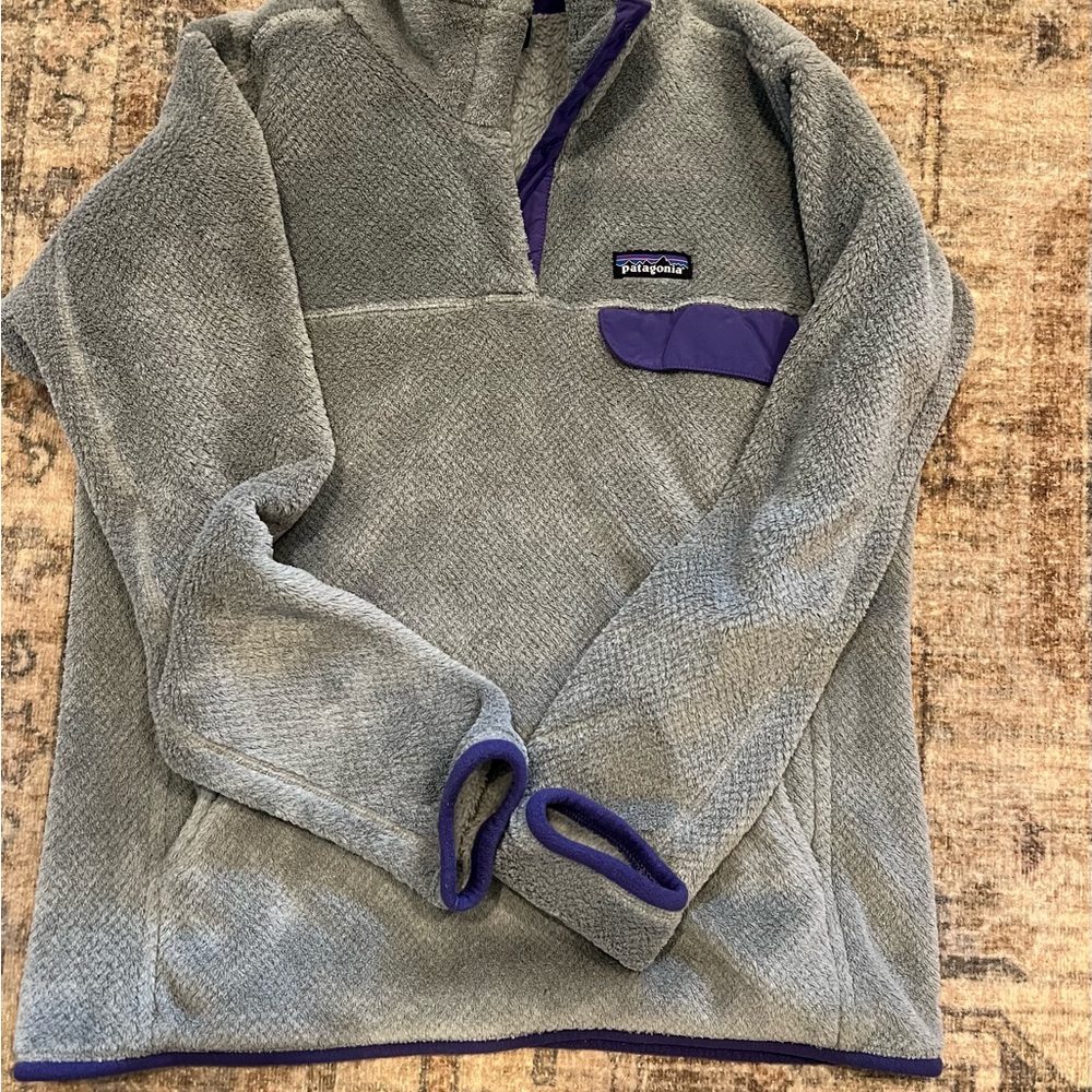 Patagonia Gray and Purple Sweater